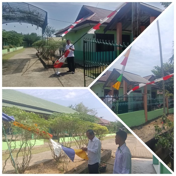 Sambut HUT Ke-81 Kemerdekaan RI, Kepala MIN 1 Batang Hari Bersama Tenaga Kependidikan Pemasangan Bendera dan Umbul-Umbul Sambut HUT Ke-81 Kemerdekaan RI, Kepala MIN 1 Batang Hari Bersama Tenaga Kependidikan Pemasangan Bendera dan Umbul-Umbul